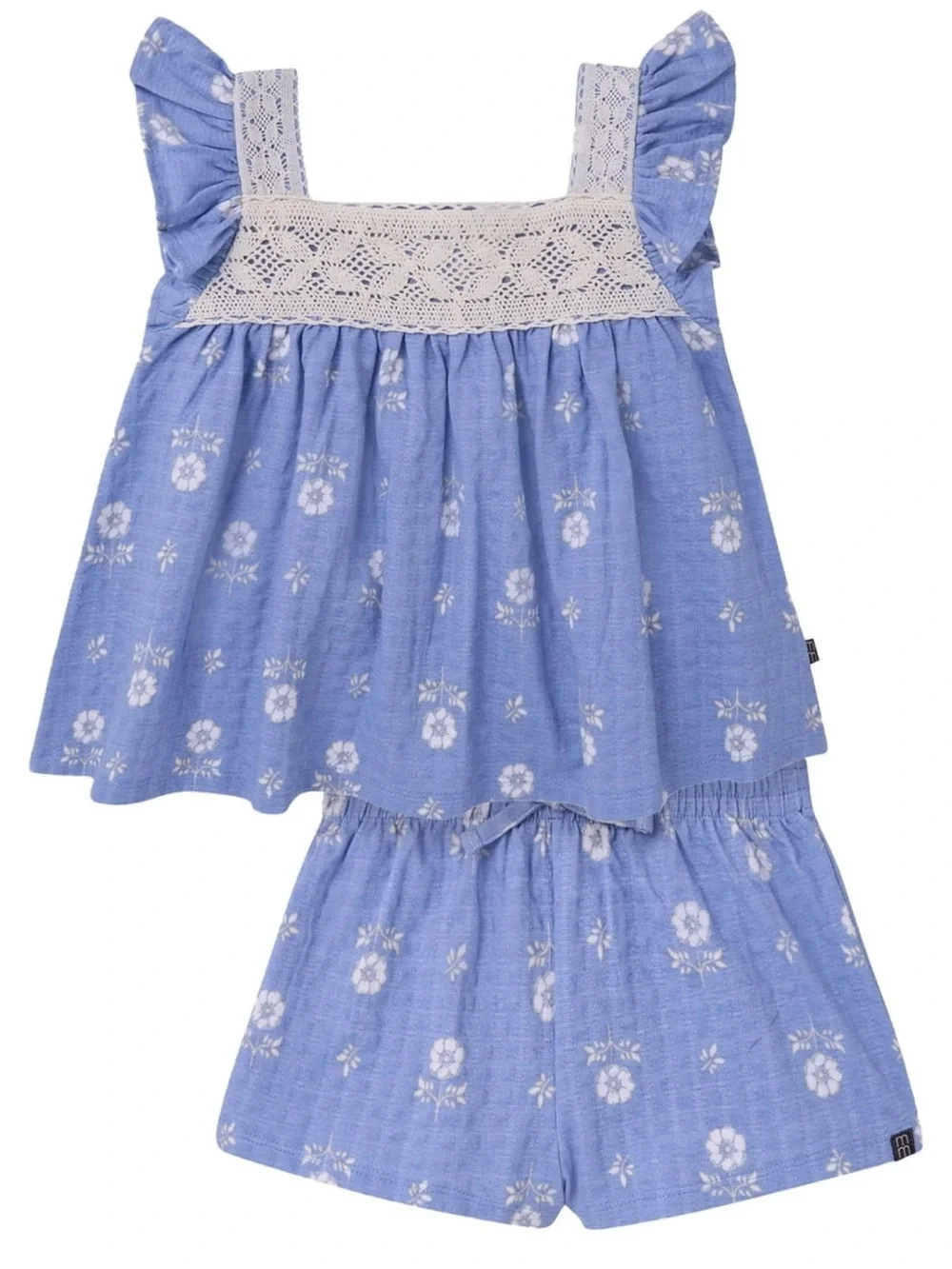 Modern Moments by Gerber Toddler Girl Square Neck Ruffle Outfit Set, 4T